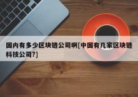 国内有多少区块链公司啊[中国有几家区块链科技公司?]